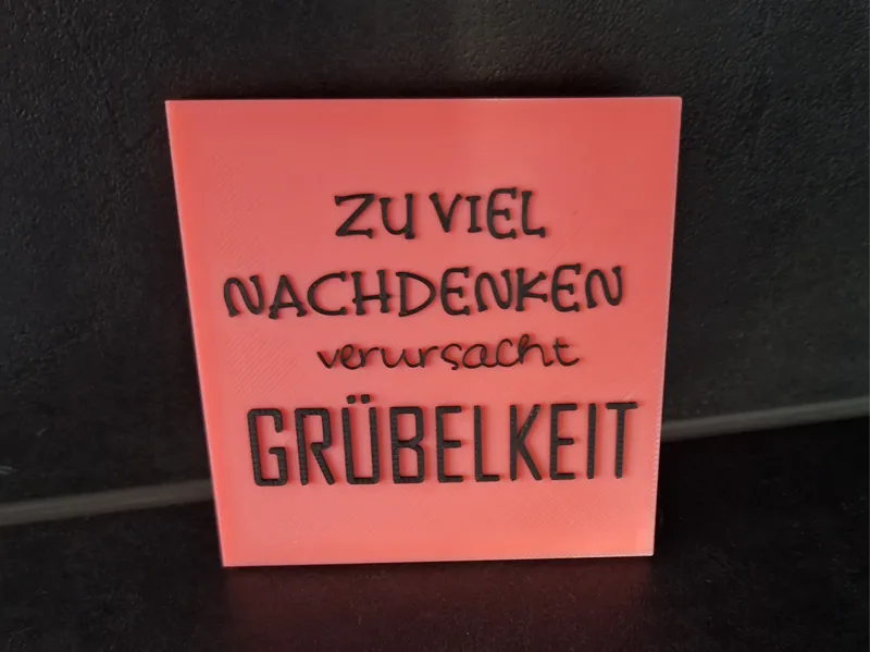 Statement Kachel zu viel nachdenken ..