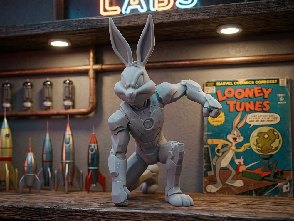Bugs Bunny in Mark 1 Armor – Tech Suit Figure