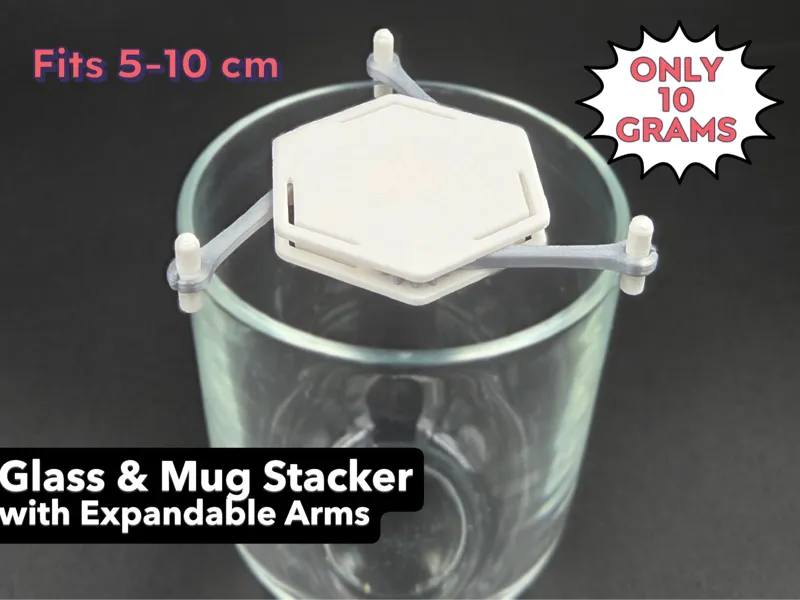 Modular Mug & Glass Stacker – Circle & Hex Designs