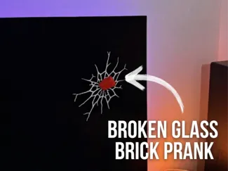 Broken Glass Brick Prank