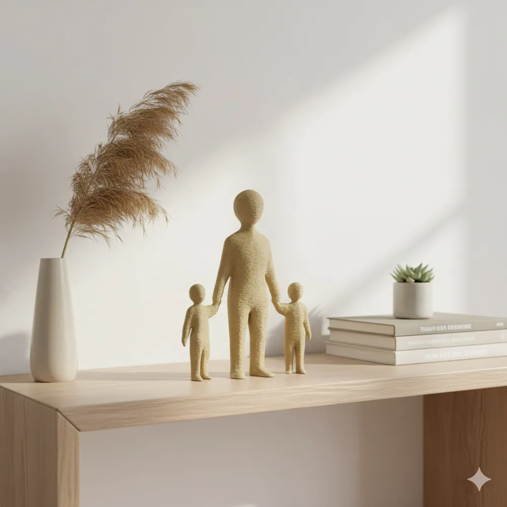 Liens Essentiels – Sculpture Minimaliste Famille - Modèle d'Impression ...