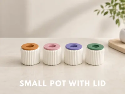 Small Fluted Pot with Lid