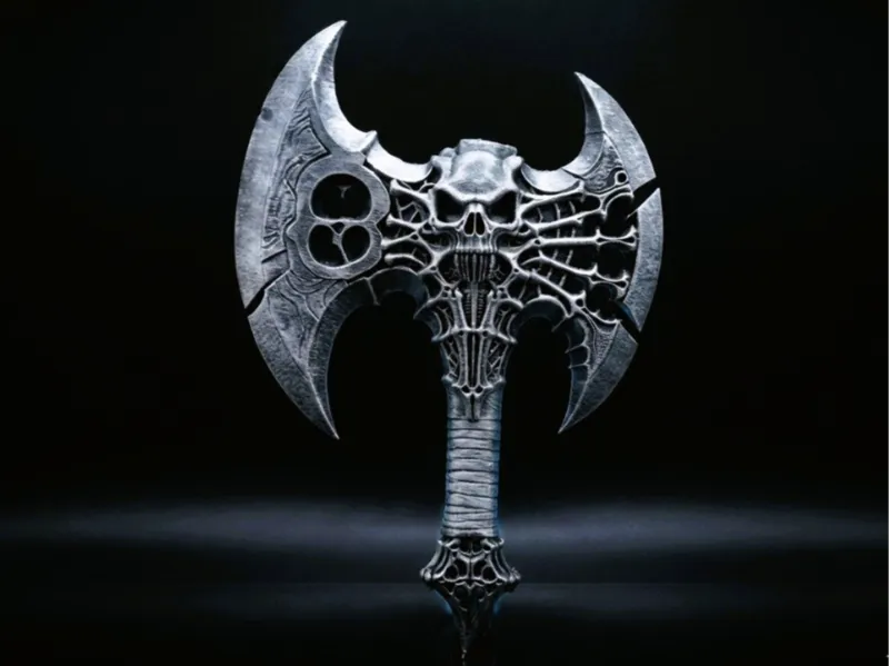 Skull Battle Axe