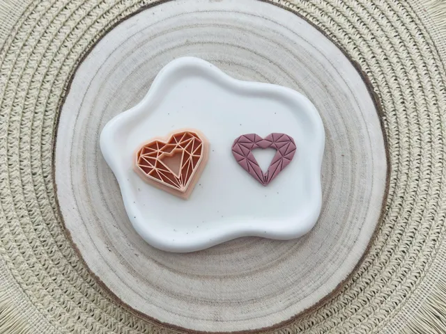 Diamond Heart Polymer Clay Earrings Cutter