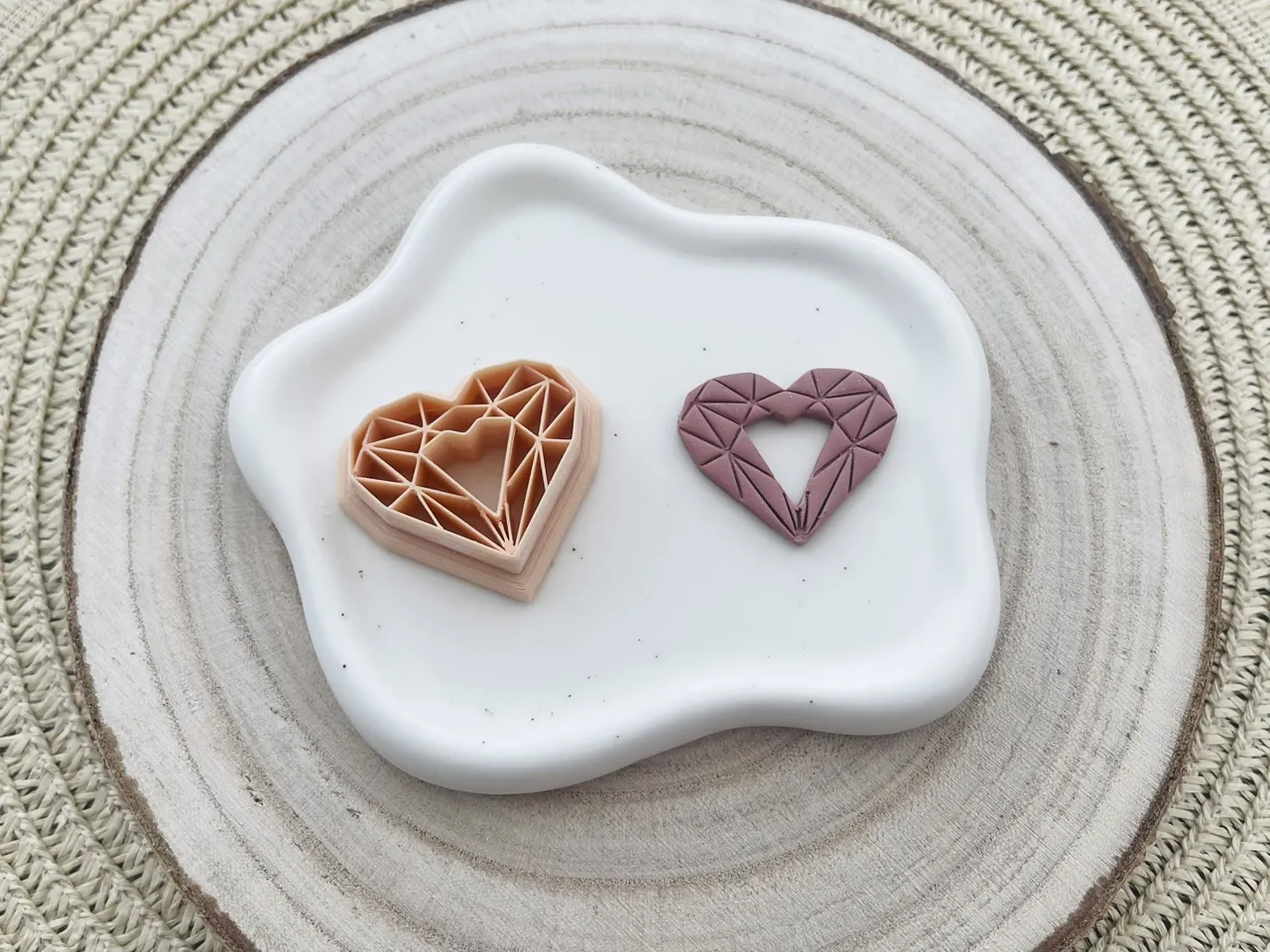 Diamond Heart Polymer Clay Earrings Cutter view 2
