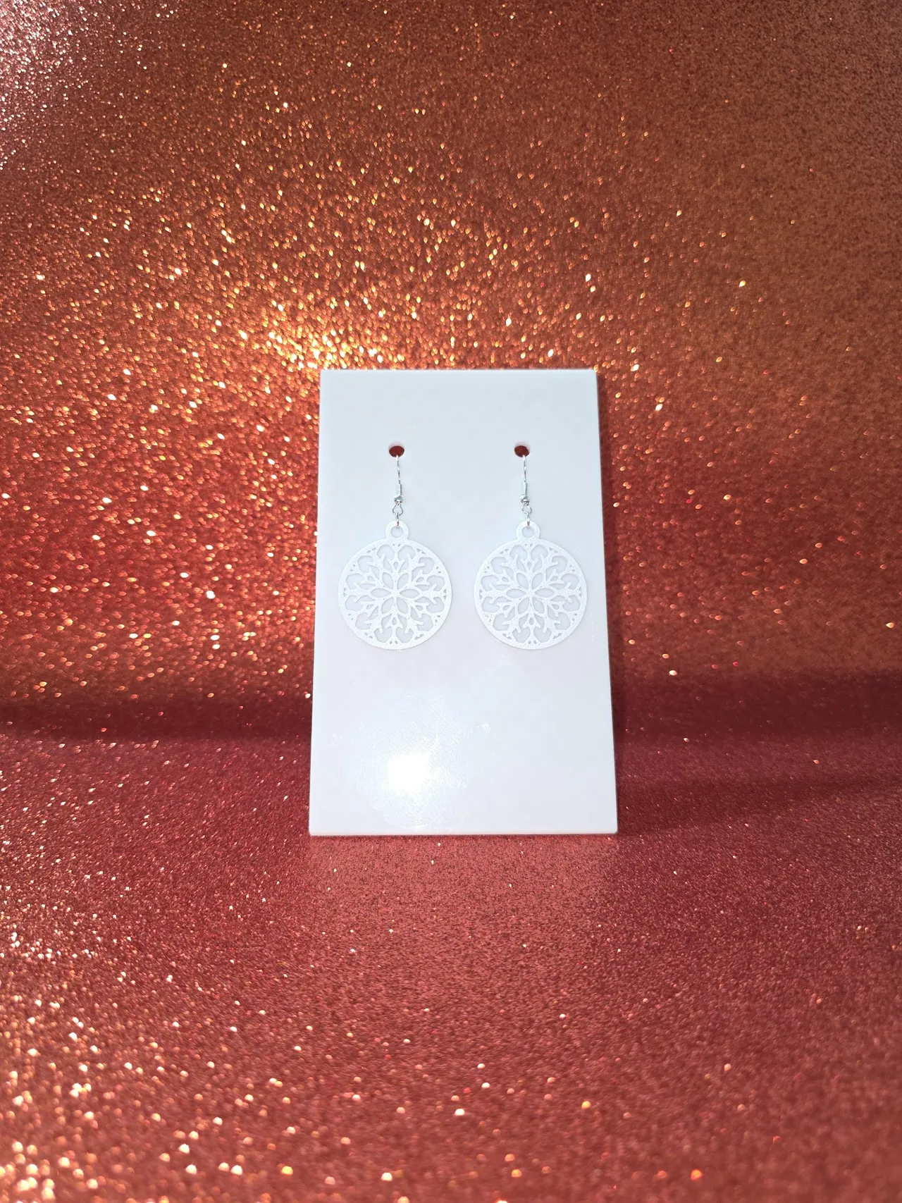 Ice crystal in the circle earrings view 2