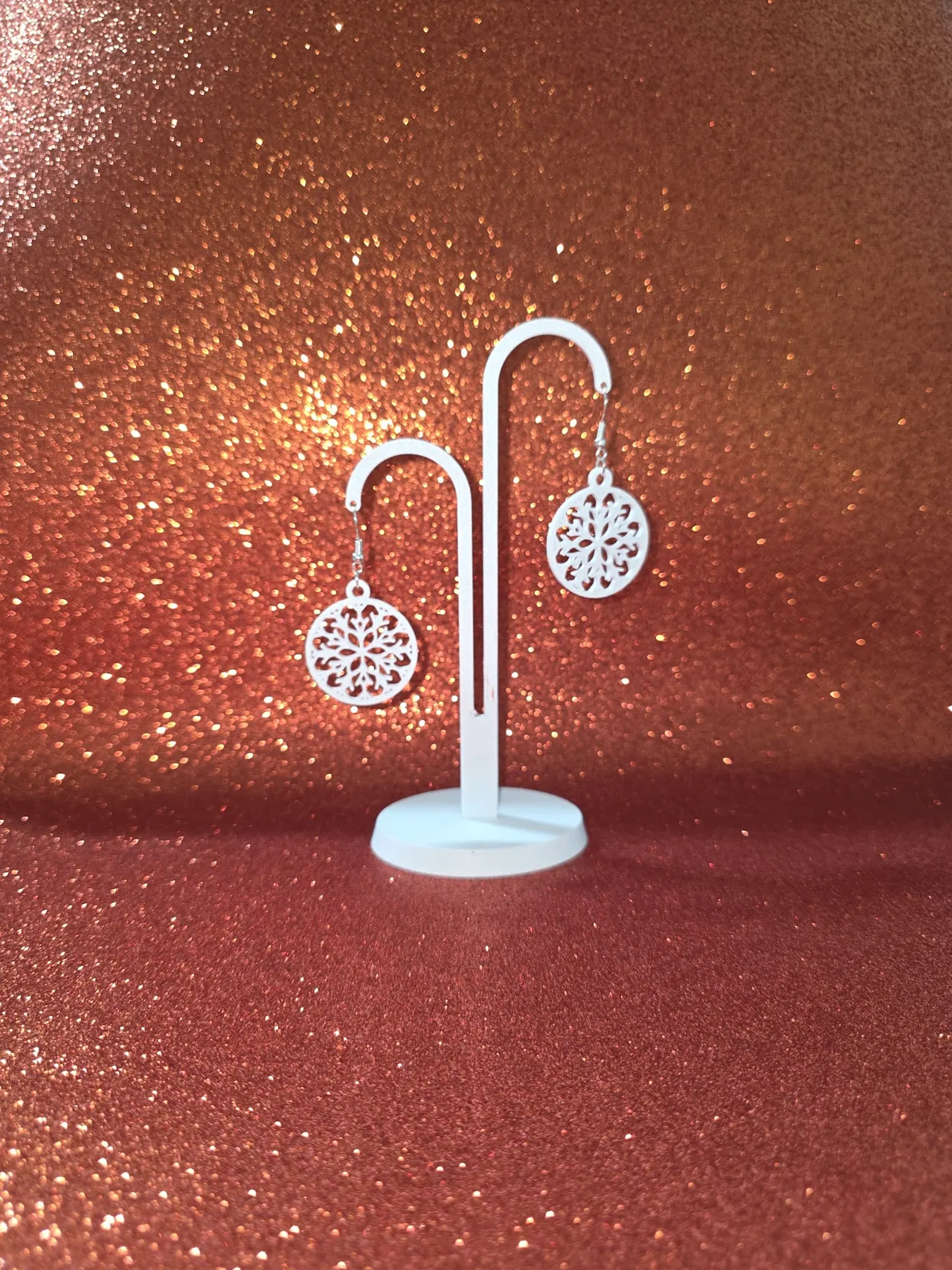 Ice crystal in the circle earrings view 3