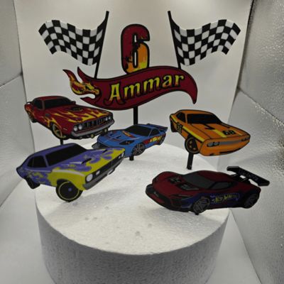 RACE CARS cake topper