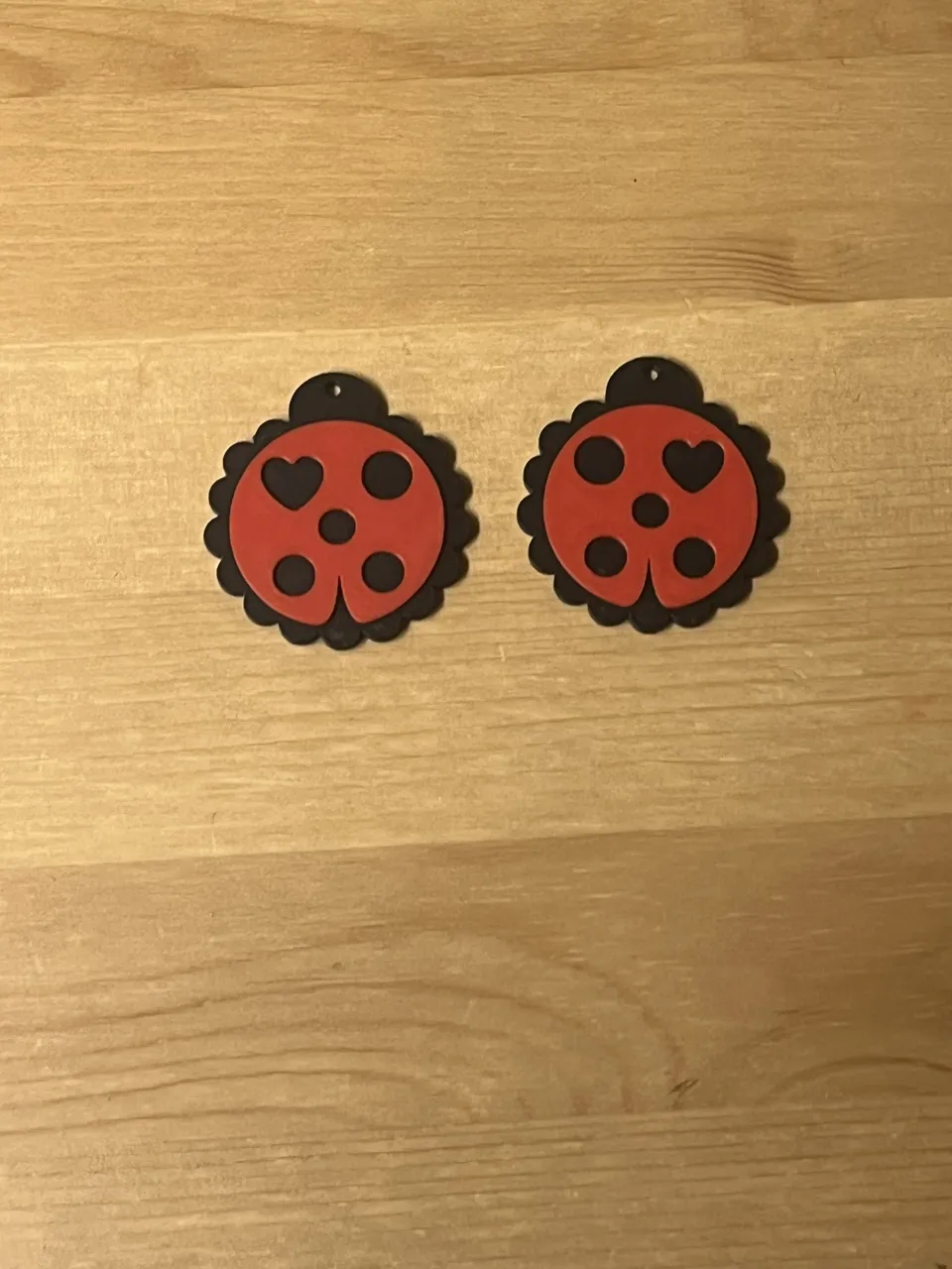 ladybug earrings view 2