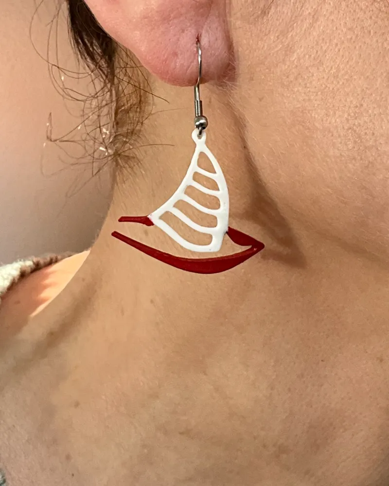 Sailboat design earrings