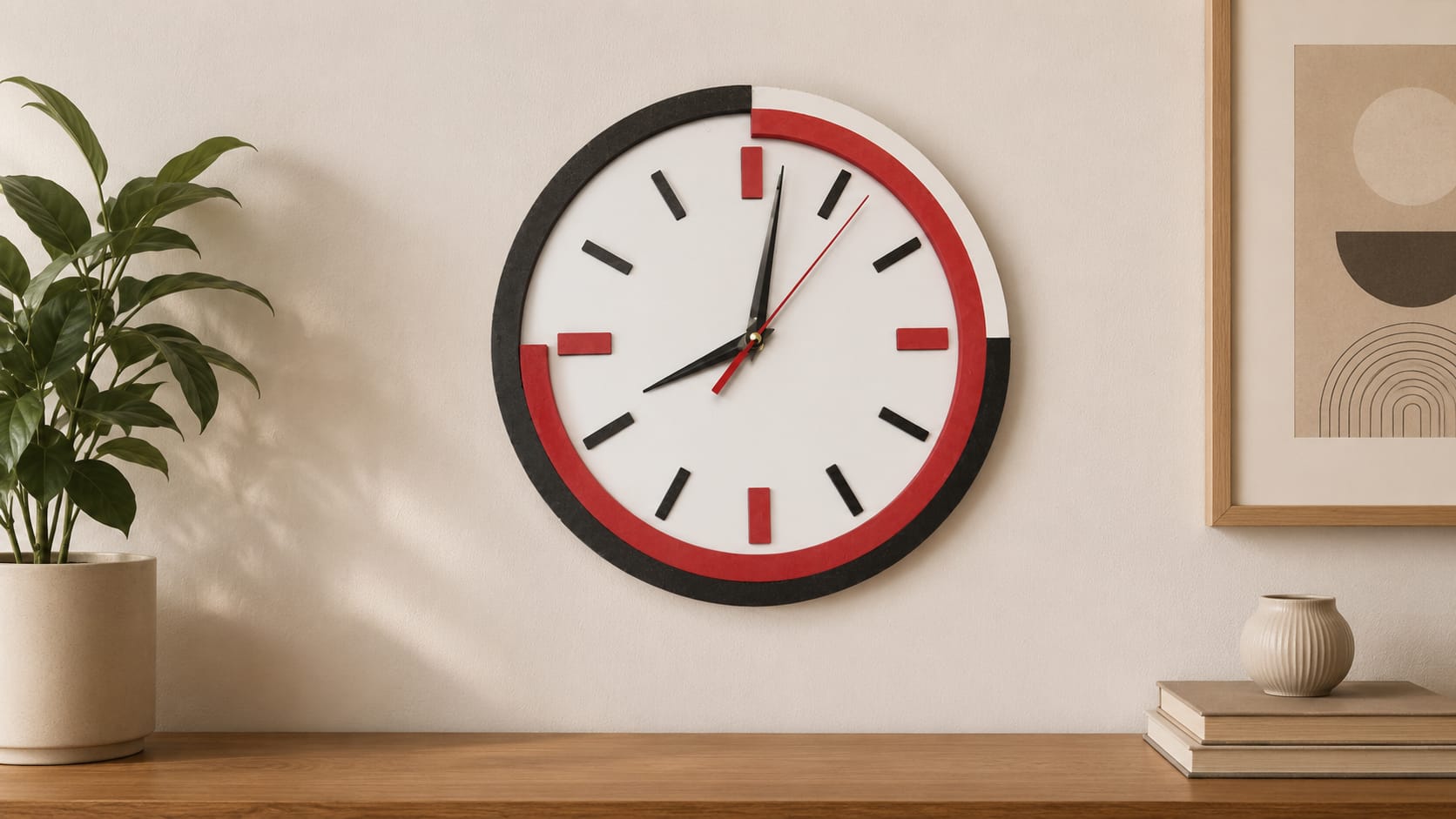 Segmentli Geometrik Modern Duvar Saati