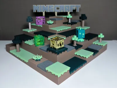 Modular Minecraft-Style Figure Display Stand 