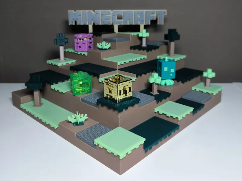 Modular Minecraft-Style Figure Display Stand 