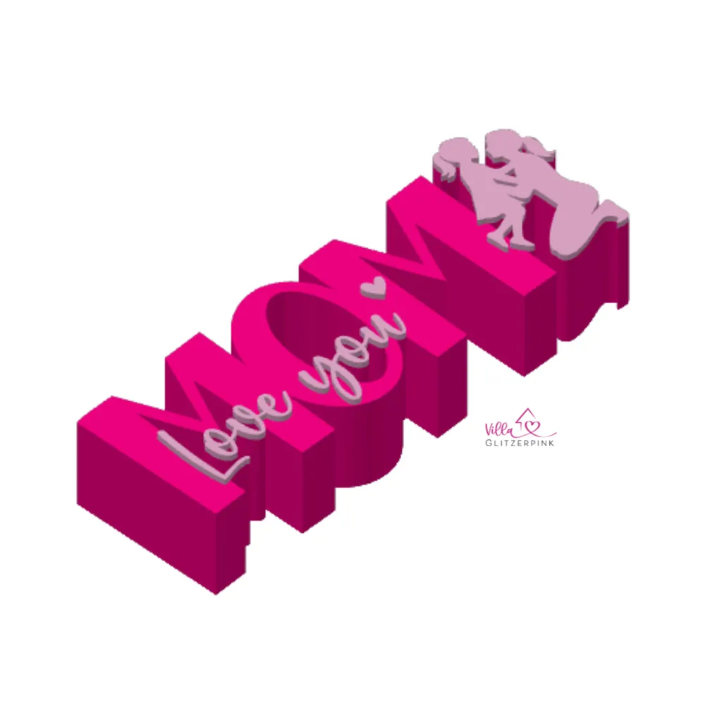 Love you Mom Lettering - Free 3D Print Model - MakerWorld