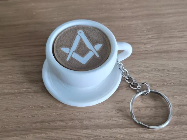 Masonic Cappuccino Clicker Keychain