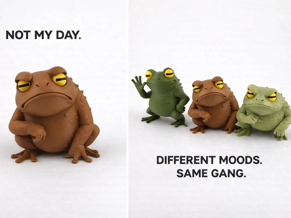 Ornamento da collezione regalo di design speciale con statuetta decorativa colorata a forma di rana