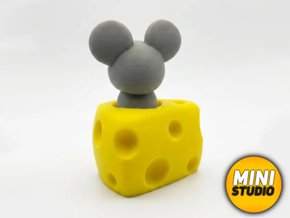 Cheese Clicker Mouse Cheese Clicker + Keychain Version - Free 3D Print Model - MakerWorld