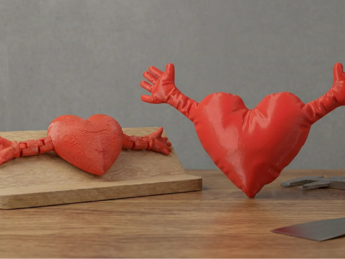 Hugging Heart Duo Flex // Keychain - Free 3D Print Model - MakerWorld