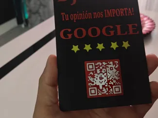 expositor  qr reseña 10x15cm