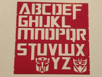 Transformers Alphabet Stencil + logo's