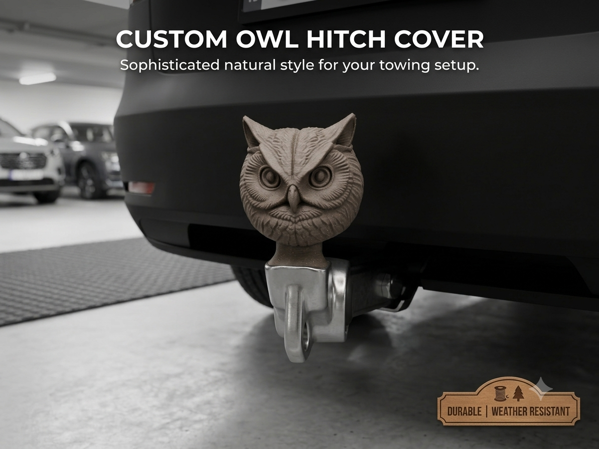 Custom Owl Trailer Hitch Cover Tow Cap