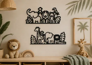 Modelo para impresión 3D: Little Jungle friends frames — vista de referencia 3