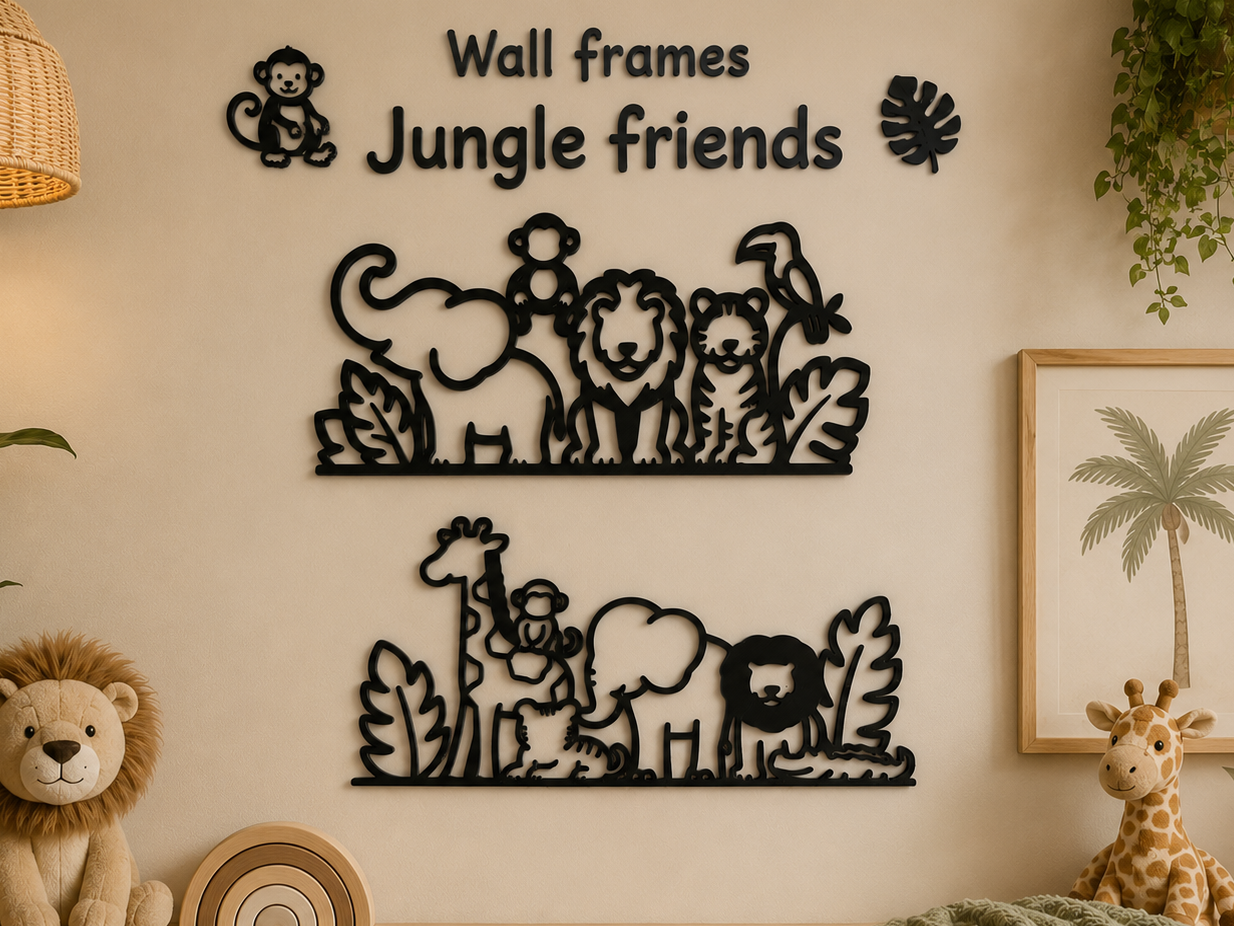 Little Jungle friends frames 3D model