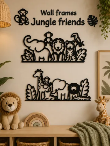 Modelo para impresión 3D: Little Jungle friends frames — vista de referencia 2