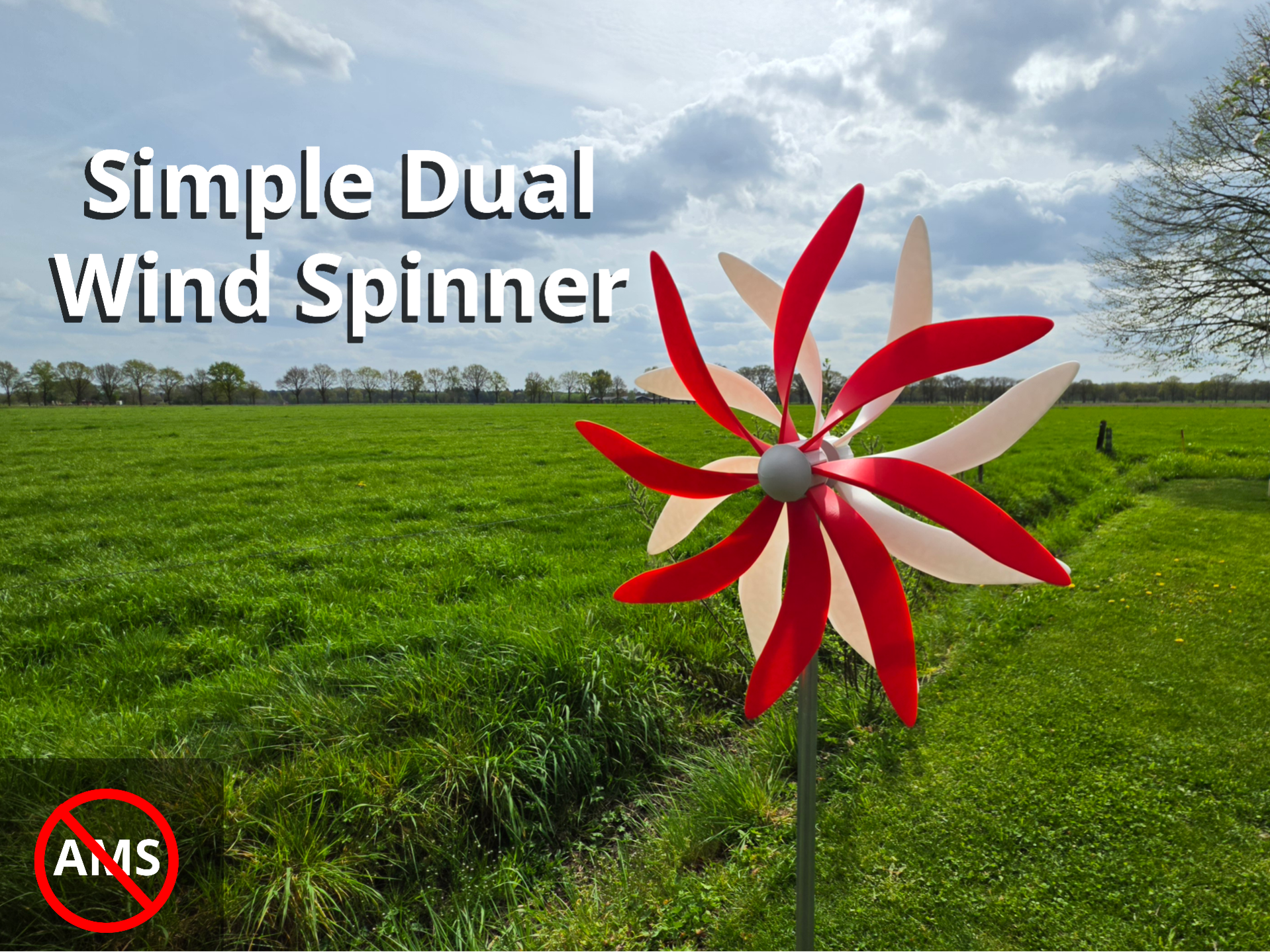 Simple Dual Wind Spinner | Print in Place