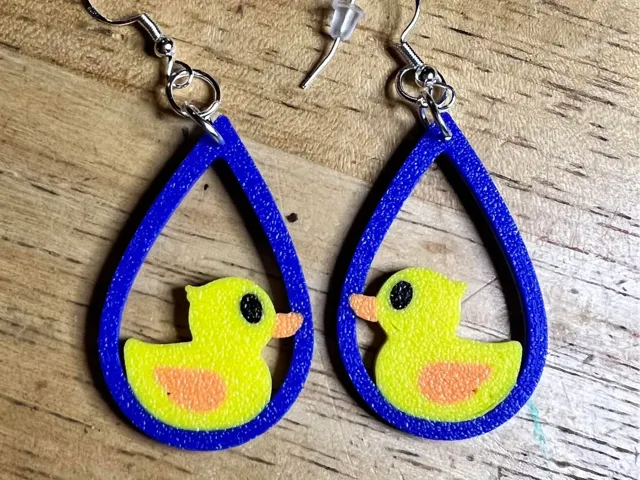 teardropframeduckearrings