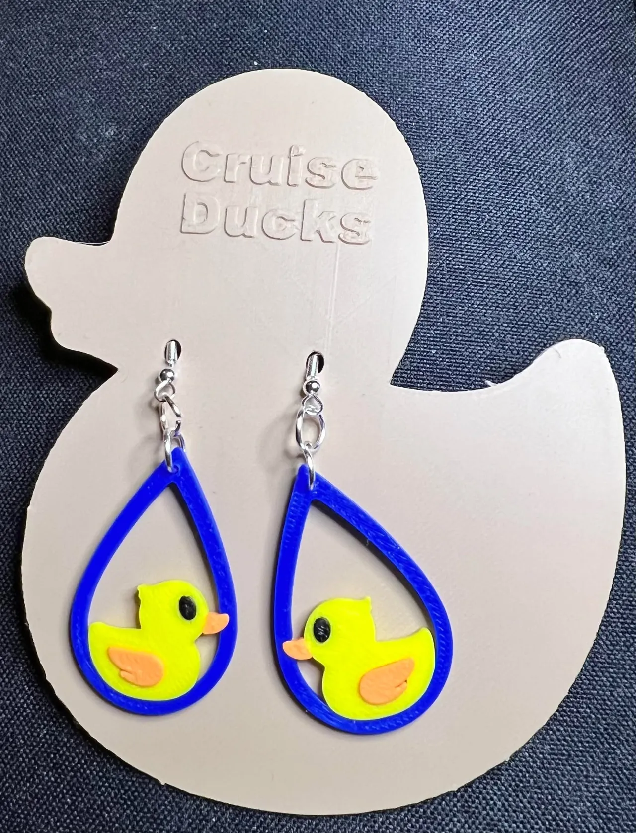 teardropframeduckearrings view 3
