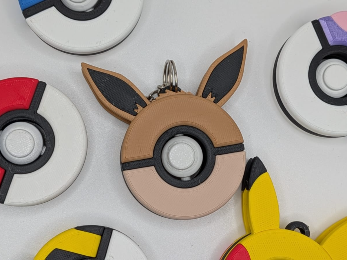 Eevee Inspired PokeBall Spin Keychain Fidget - 3D printed Other Toys & Games, in stock in India