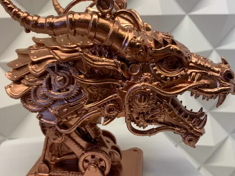 Adorno temático: steampunk dragon skull — referencia de MakerWorld