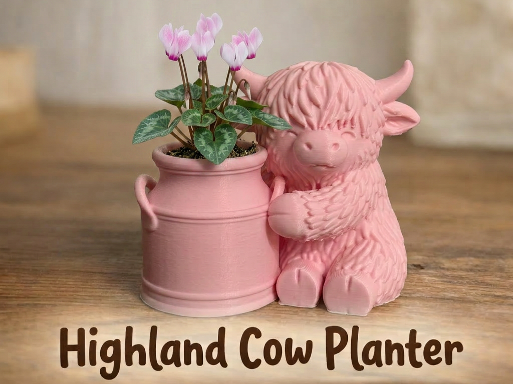 Highland Cow Planter Milk Pot