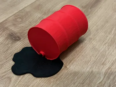 Spilled Barrel with Liquid Leak