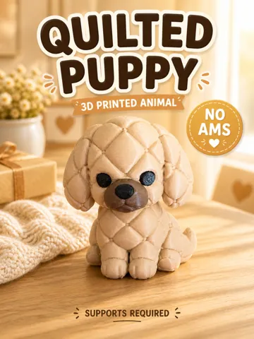 Accesorio para impresora 3D: Quilted Puppy Dog Figurine | Multi-Part No AMS — vista de referencia 2
