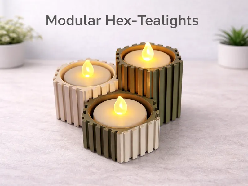 Modular Hexagon Teelichthalter - Kerzenhalter LED