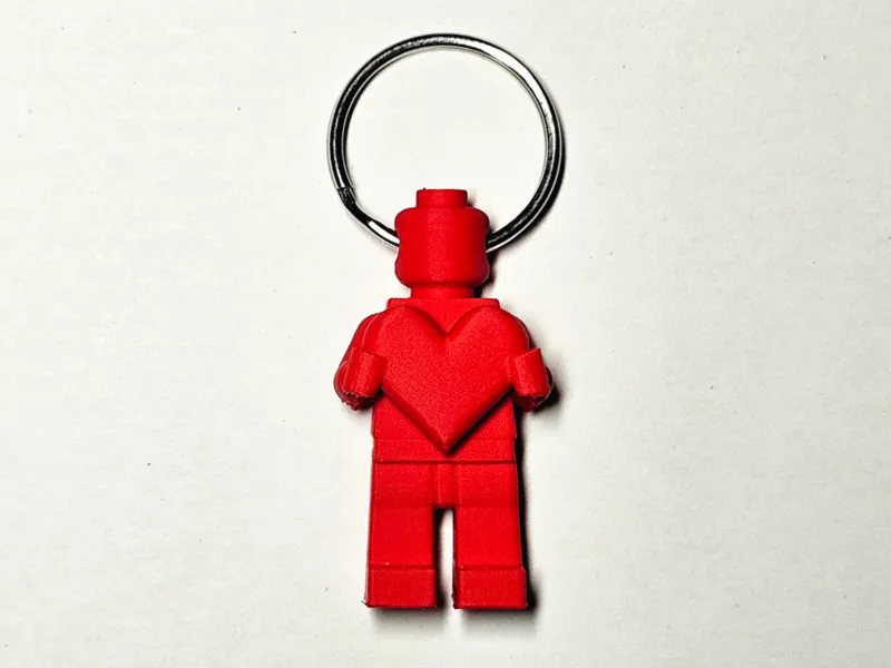 Key Ring - Valentine Brick Man with Heart