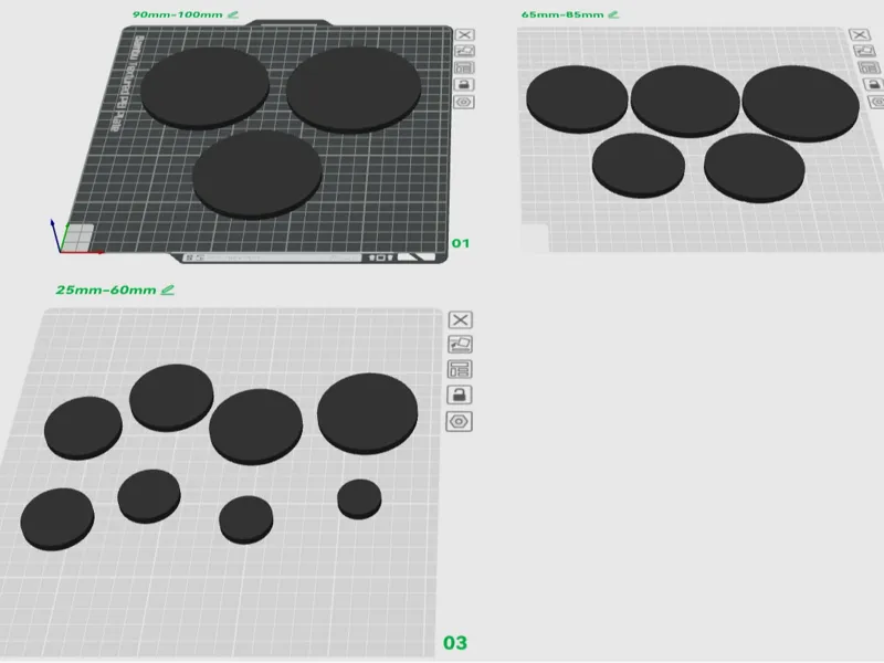 5mm discs ranging in size from 25mm to 100mm