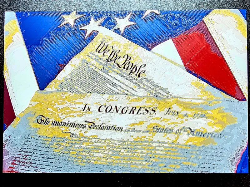 American Independence Documents and Flag