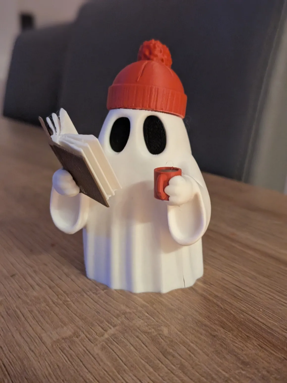 Cute Hipster Reading Ghost view 3