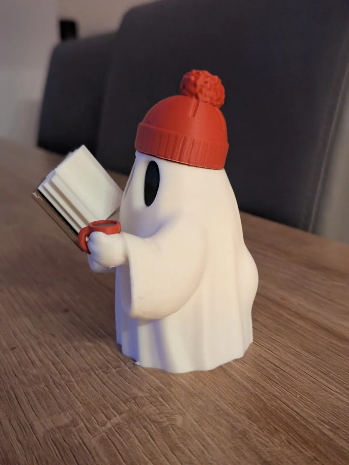 Cute Hipster Reading Ghost view 4