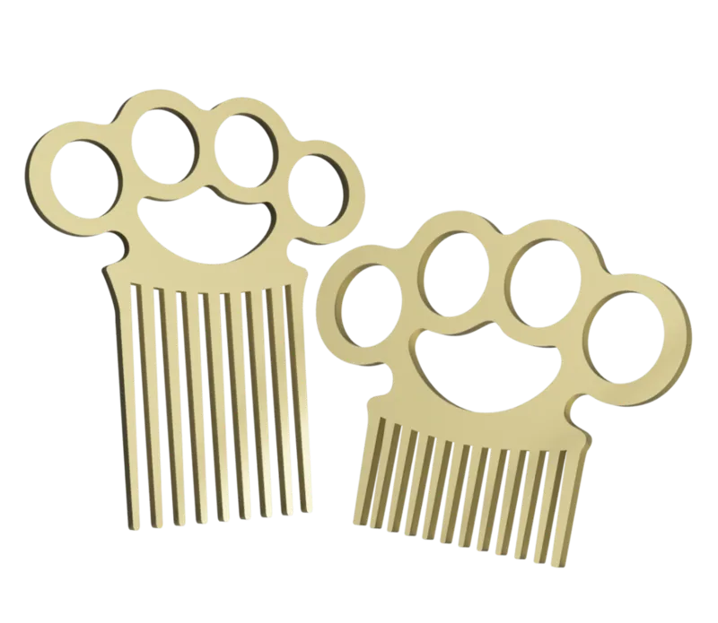 Unique Brass Knuckle Beard Comb short & long