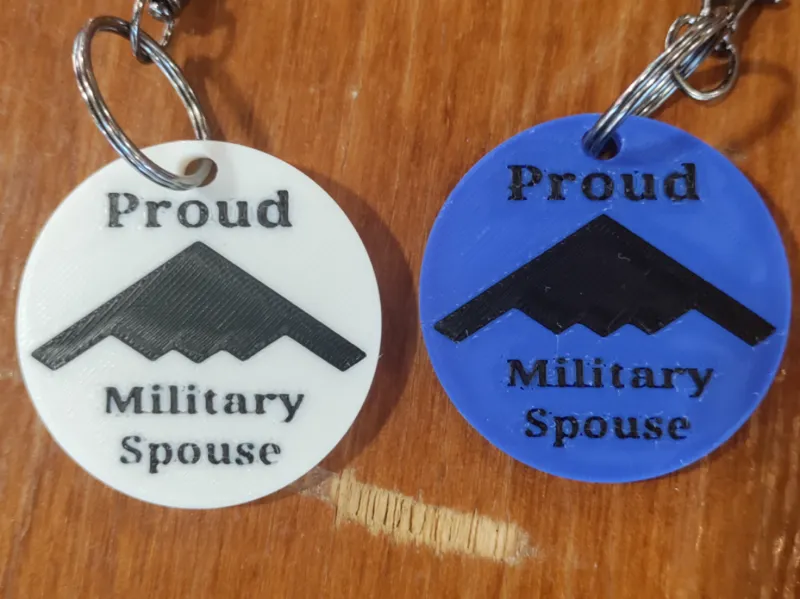Proud Military Spouse Keychain