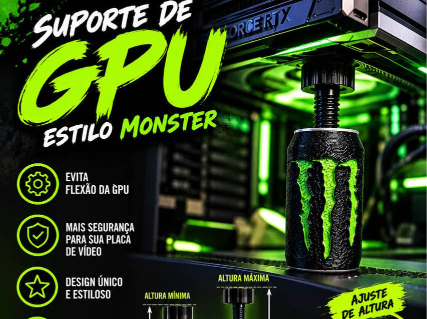 Suporte de GPU Ajustável Estilo Monster "Sem AMS" - 1