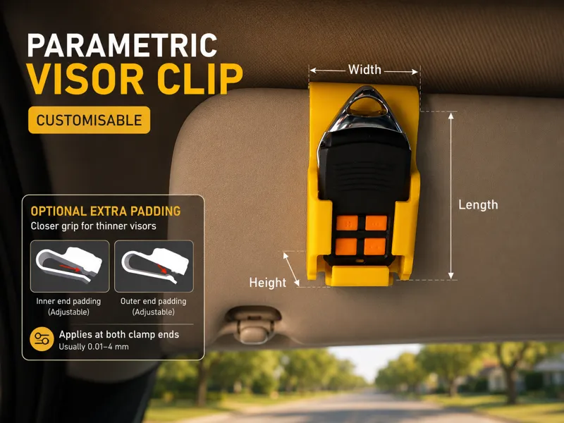 Customisable Garage Remote control mount car visor