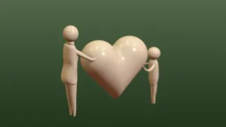Sculpture of child and mother
