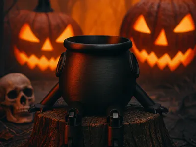 Giant Flexi Cauldron Candy Bowl - Quick print
