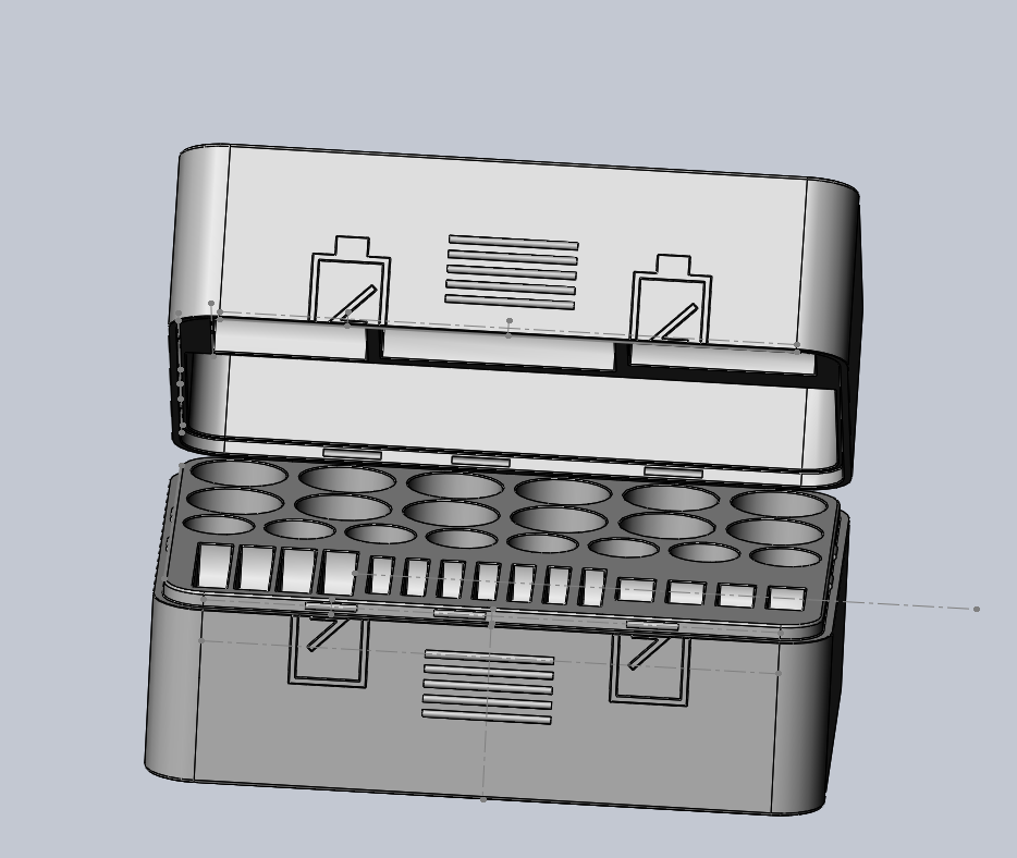 Miniatura 2 do modelo 3D 电池收纳盒（一体打印）