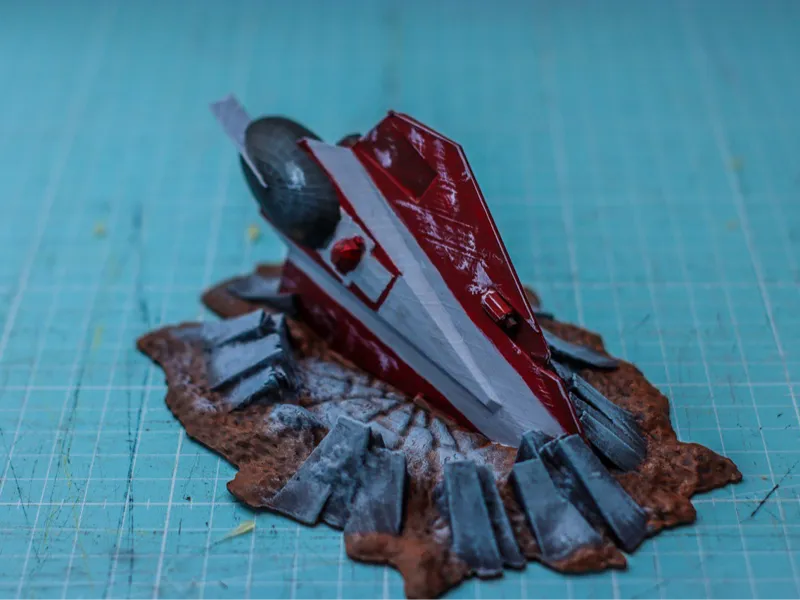 Star Wars Tabletop Terrain crashed Jedi Fighter 